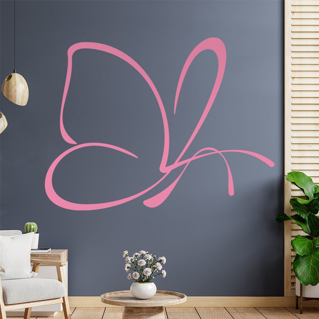 Schmetterling Linien Wandtattoo in 6 Größen - Wandaufkleber Wall Sticker - Dekoration, Küche, Wohnzimmer, Schlafzimmer, Badezimmer