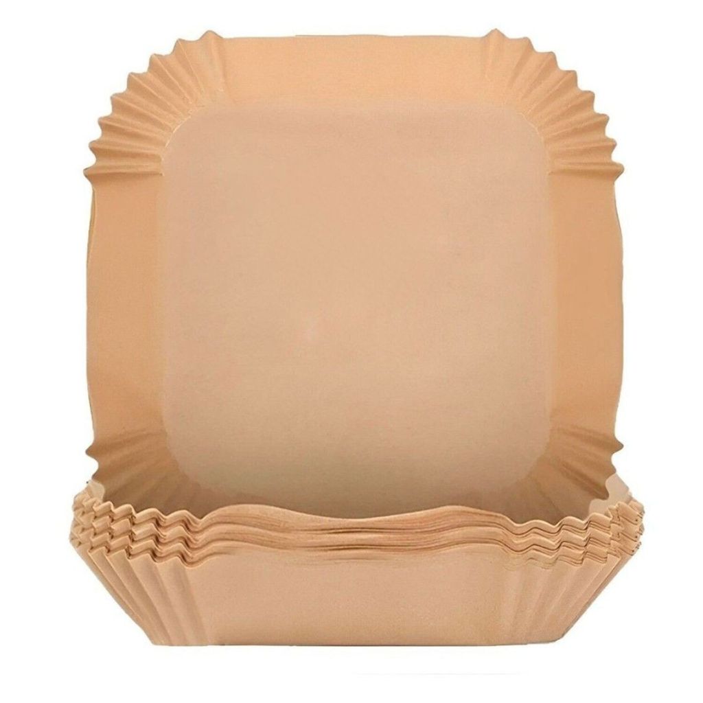 100 Stück Airfryer Backpapier quadratisch – Einweg Antihaft Einlegepapier, Frittierpapier, Backpapier für Heißluftfritteuse, Dampfgar - BPA-Frei