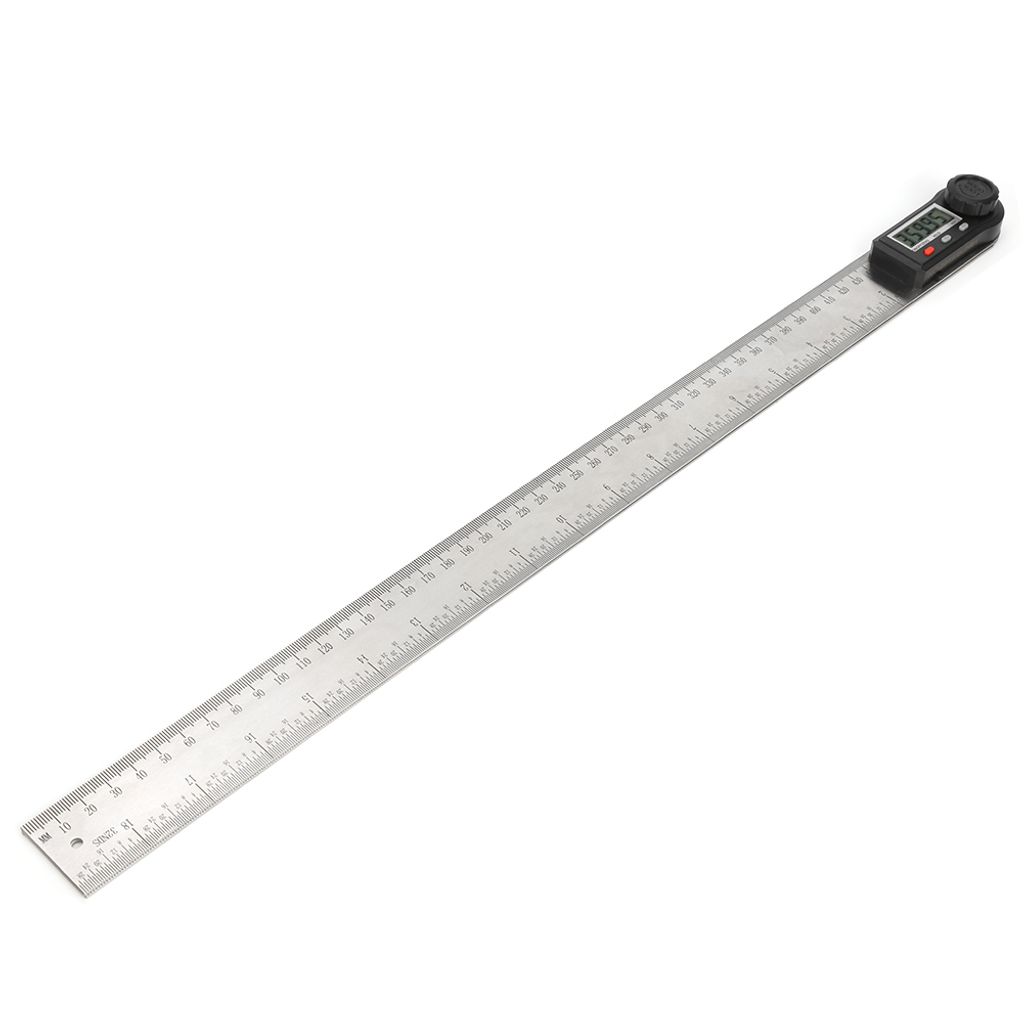 2-in-1-Winkelmesser mit elektronischer Digitalanzeige, 0–360 °, Holzbearbeitungslineal, Multifunktions-Winkelmesser (500 mm)