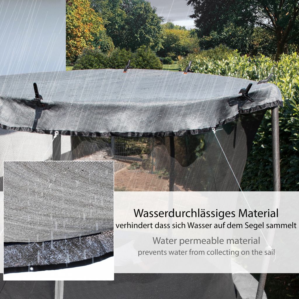 ONVAYA® Trampolin Sonnensegel in Anthrazit | Neues Modell | Produktbild 5