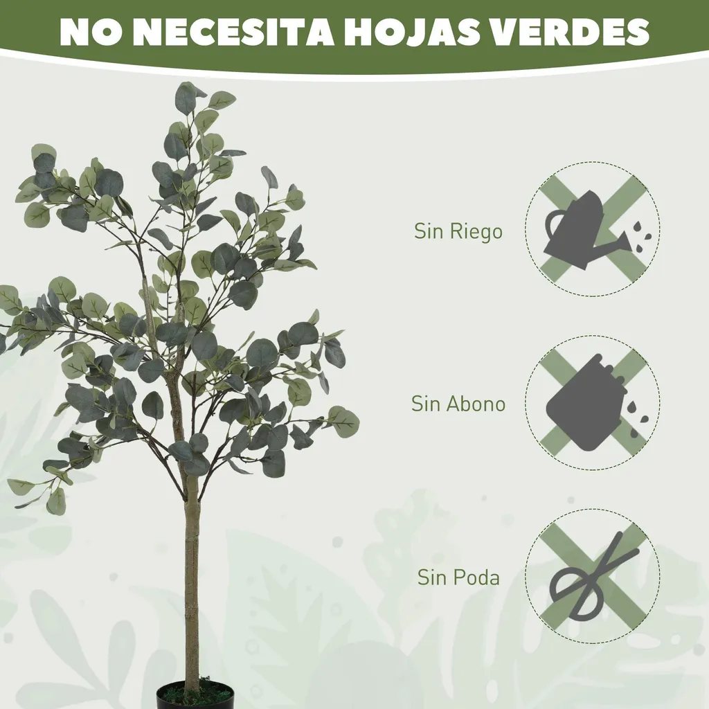 Arbre Artificiel Eucalyptus 150cm pour Balcon et Terrasse - Look Vert - 8