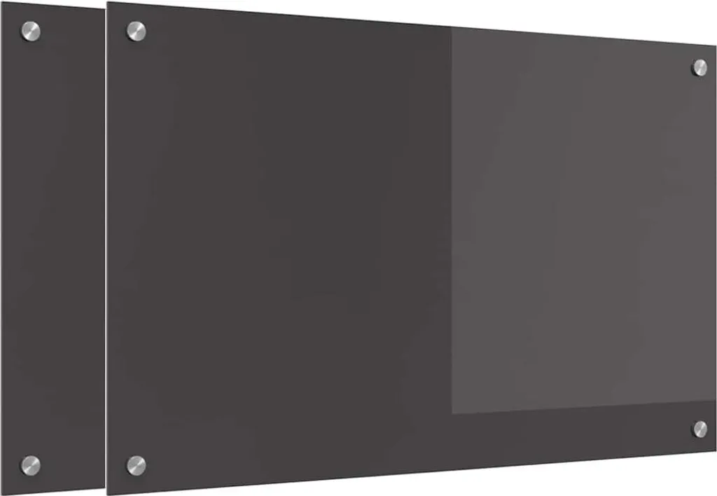 2 pz Alzatina Vetro Temperato 80x50 cm Grigio Scuro Professionale