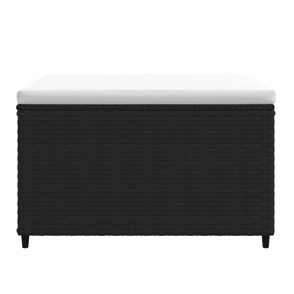 Set 2 Sgabelli Esterno Polyrattan Nero - Qualità Professionale Bar - 5