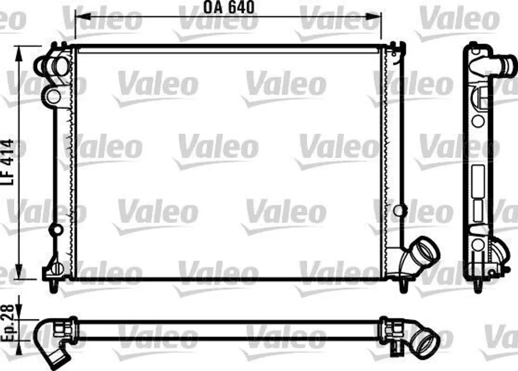 Radiateur de refroidissement moteur 406 pour remplacement VALEO