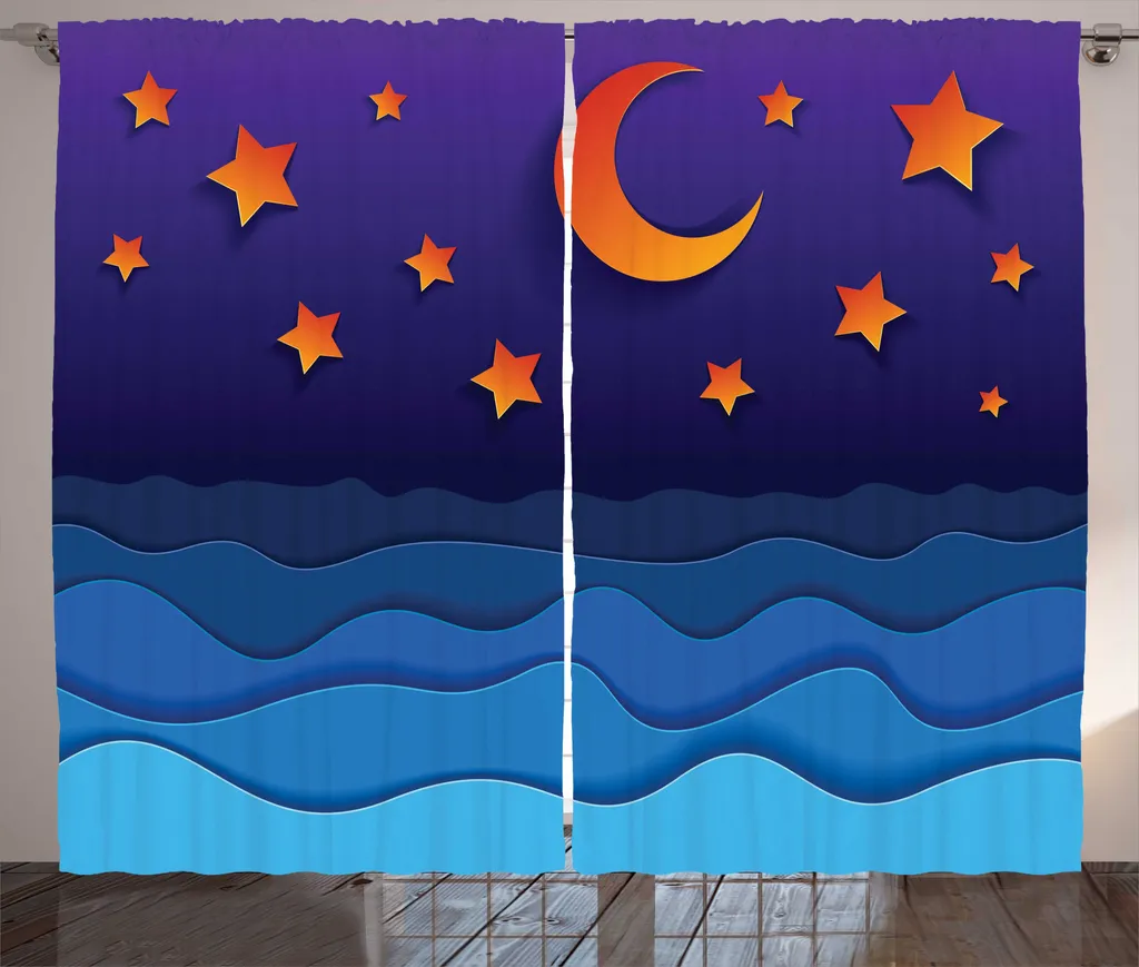 ABAKUHAUS Rideau Nachtozean Style Papier Découpé 280x225cm Multicolore