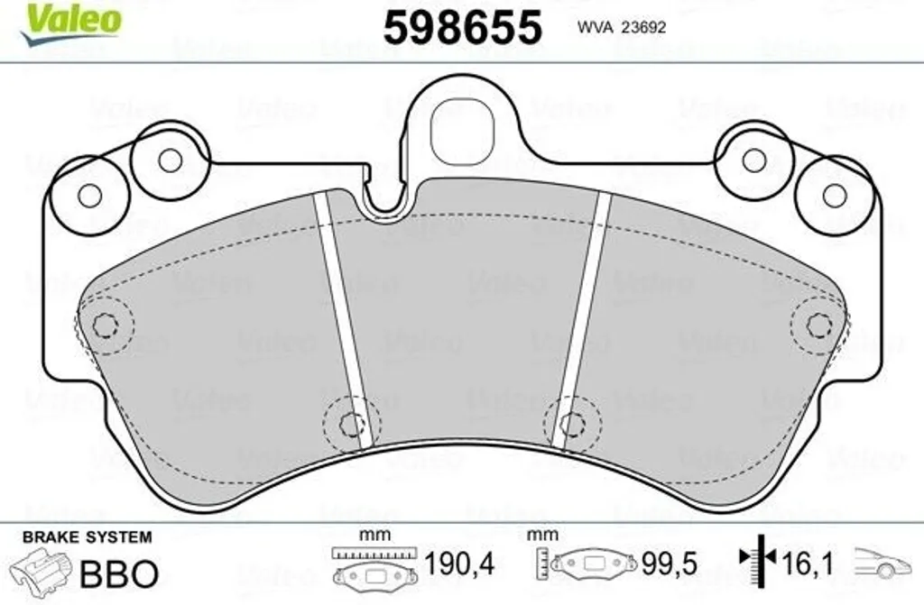 Plaquettes de Frein Avant pour Touareg 7L et 7P - Qualité Valeo OE