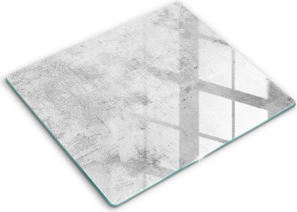 Glasschneideplatte - Herdabdeckplatte - 60x52 - Schneidebrett - Spritzschutz - Konkrete Textur