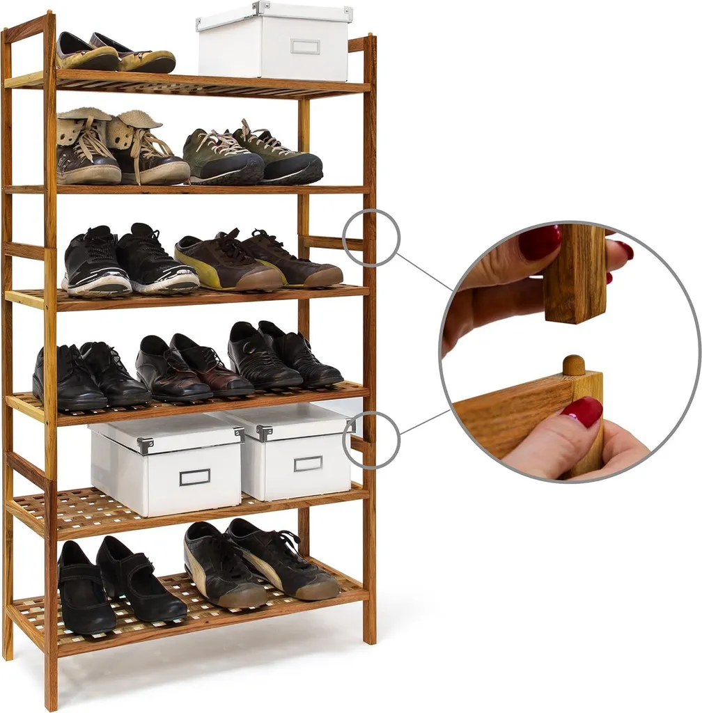 Range-chaussures empilable en bois, solution gain de place modulable - 3