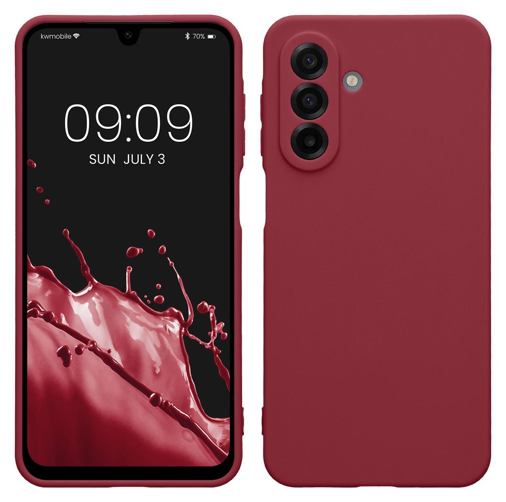kwmobile Handyhülle für Samsung Galaxy A17 4G / 5G Hülle - weiches Handy Silikon Case - Schutzhülle Cover - Bordeaux Violett