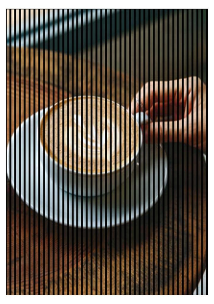 Akustikpaneele mit Digitaldruck Kaffee02 19 x 1693 x 2400 mm Kaffee Tisch Hand MDF PET-Fasern Wandpaneele Braun Weiß Beige 3 Einzelplatten