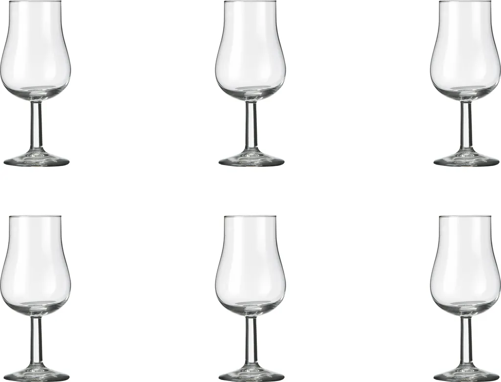 6 Calici Degustazione Vino 13cl in Vetro Trasparente - Design Tecnico