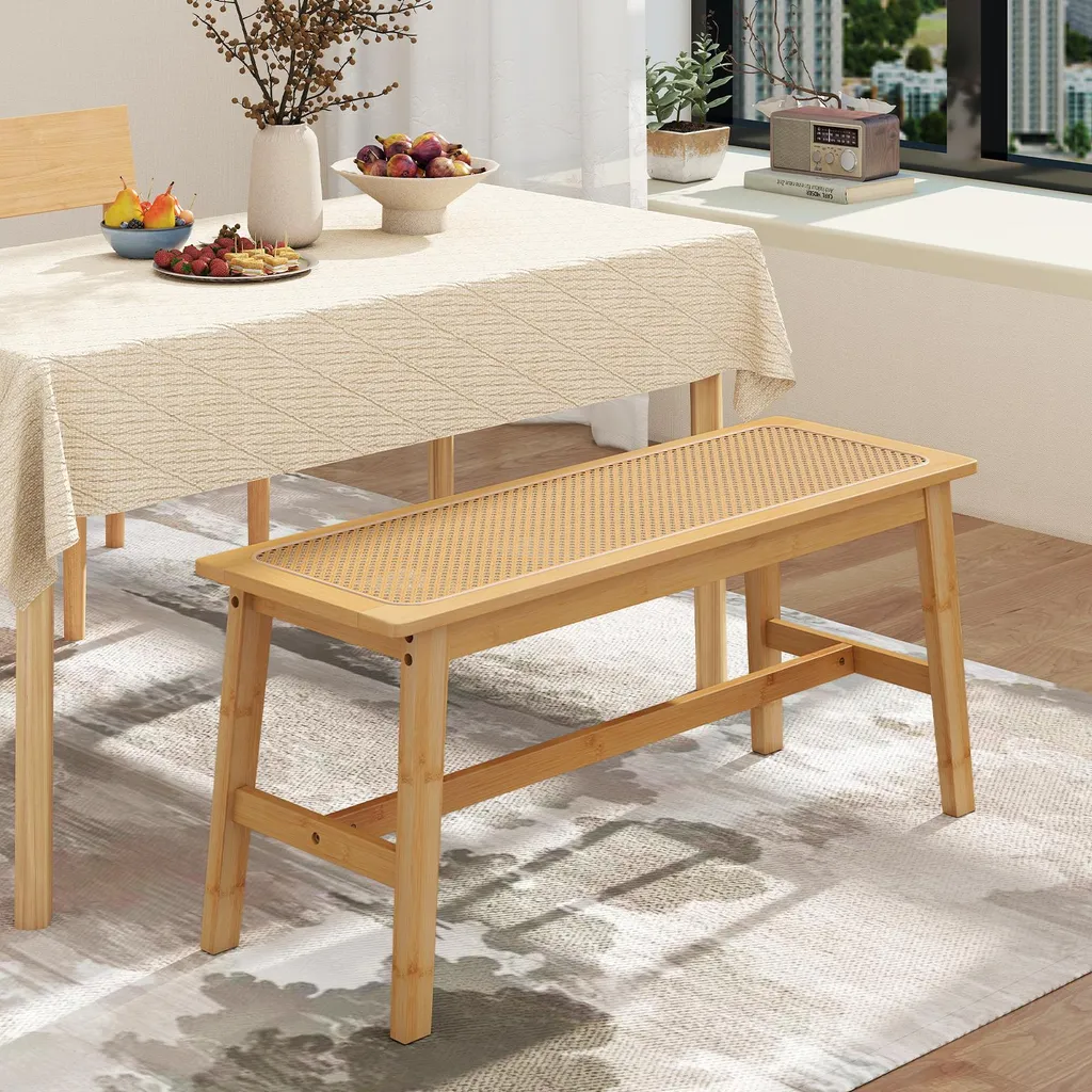 Banc Solide 300kg en Bambou - Solution Assise Compacte et Durable 100cm - 2