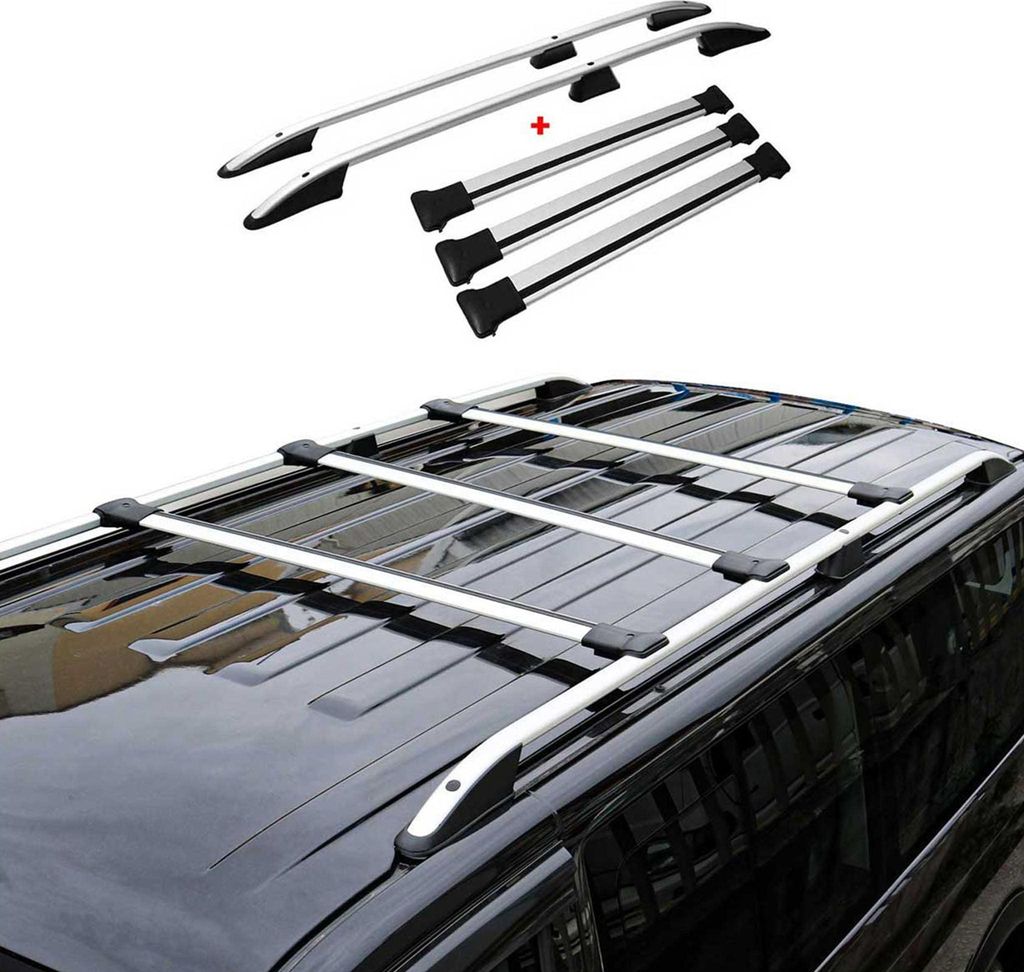 Kit Barres de toit pour VW T5 T6 Transporter Alu Gris L2 Image du produit 