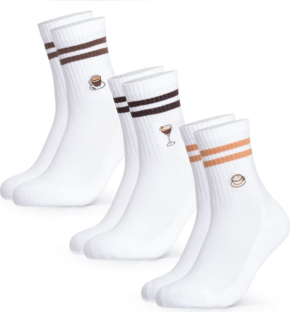 Occulto Damen & Herren Motiv Tennissocken mit Streifen 3er Produktbild 
