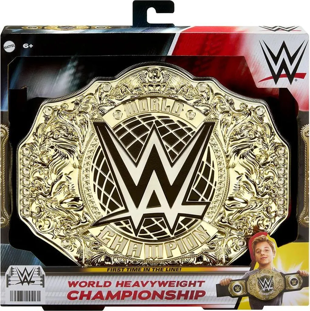 Ceinture WWE Championnat du Monde Mattel avec Plaques Dorées 90cm