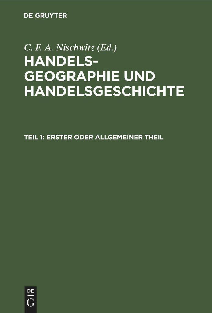 Erster oder allgemeiner Theil