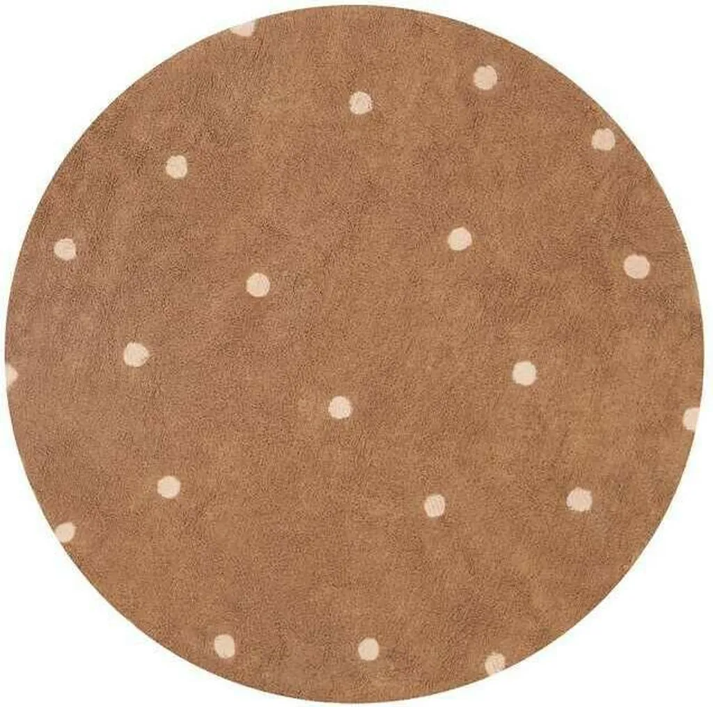 Tapis 140x140 cm Dot Chestnut Circle : Tapis Géométrique en Pièces (140 cm)