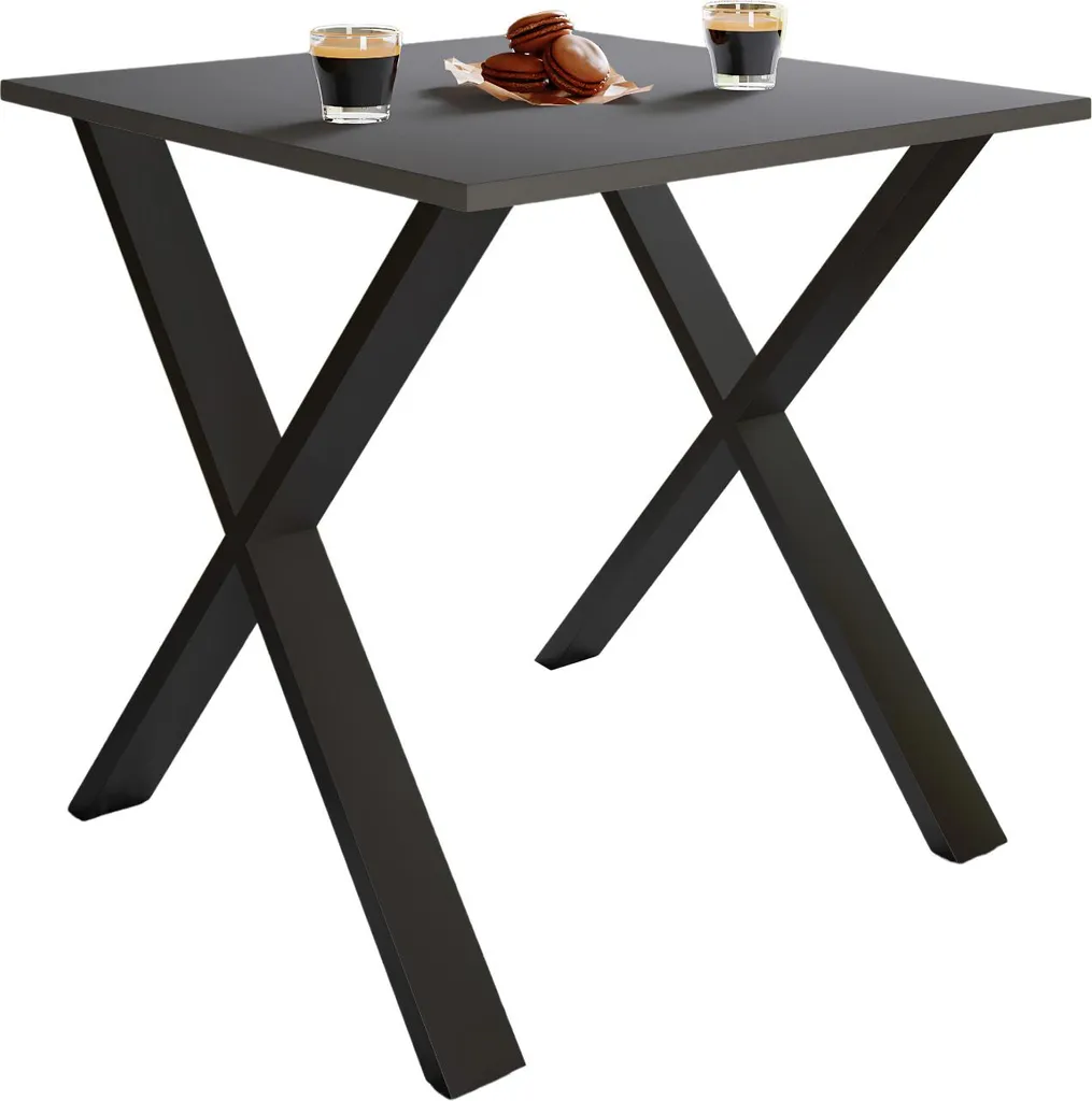 Tavolo Xona Antracite 80x50: Design Industriale per Piccoli Spazi