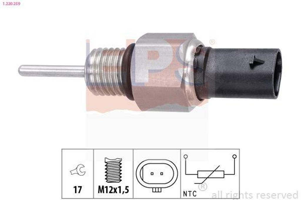 EPS 1.220.259 Abgastemperatursensor für FIAT Ducato Kastenwagen (250, 290) M12x1,5