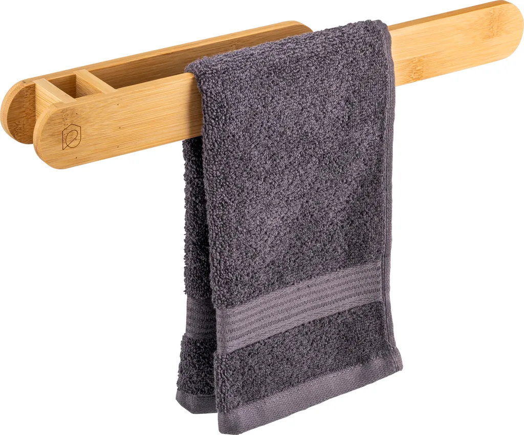 Portasciugamani Autoadesivo eluno Bambù | Eleganza Naturale senza Buchi