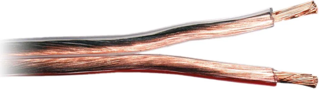 Câble HP 2x2,50 mm² contre la perte de son transparent rouge 100m