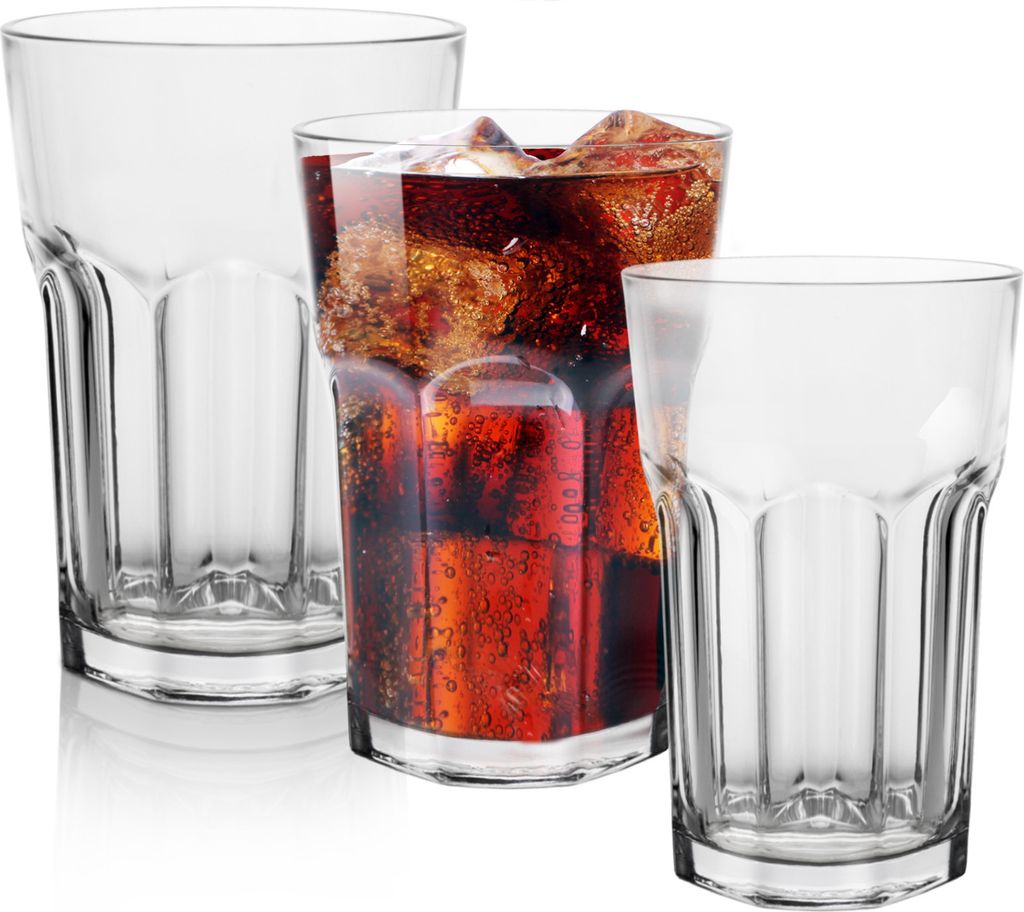 Gläser Set 350ml Cocktailgläser | Trinkgläser 6 Stk. Latte Macchiato Gläser Glas | Wassergläser Spülmaschinenfest