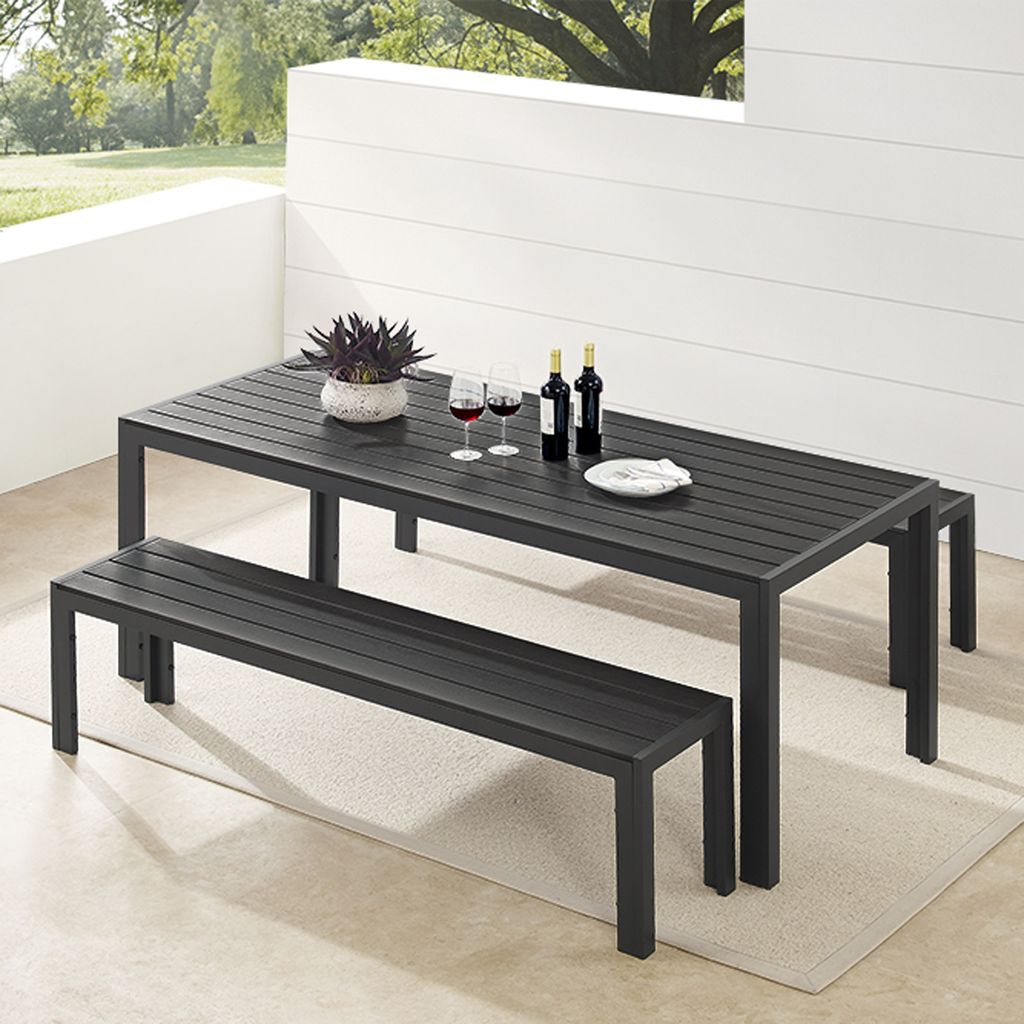 riess-ambiente Moderner Gartentisch DESIGNO 205cm anthrazit schwarz Aluminium wetterfest Balkontisch Tisch Terrassentisch