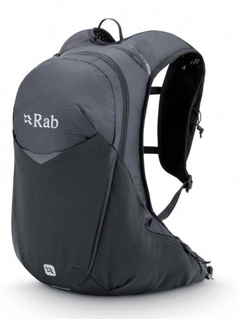 Rab Nitron 18 L Größe S Anthrazit Rucksack mit aerodynamischem Laufwesten-Tragesystem