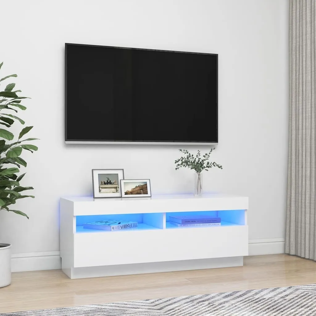 Mobile TV Maison Exclusive LED Bianco 100x35x40 cm | Supporto Gaming Hi-Fi
