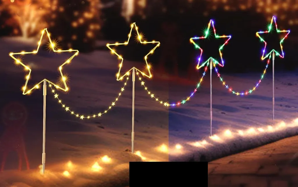 Guirlande Étoile de Noël pour Sol - Éclairage Jardin LED Anti-Intempéries