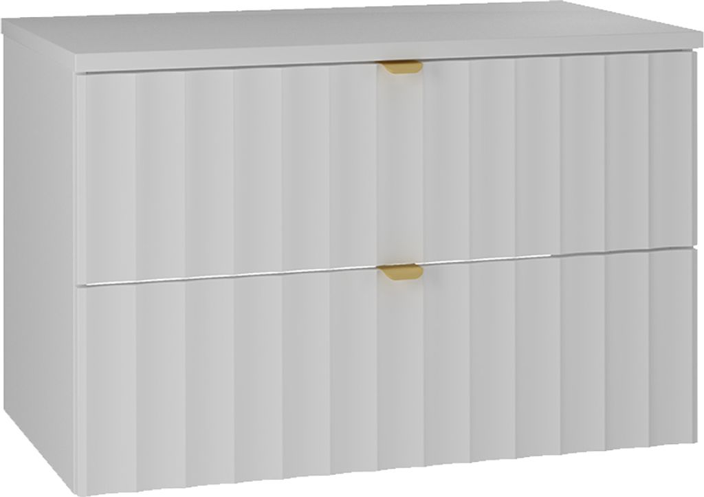 Waschtischunterschrank 80.6cm Lexa mit 2 Schubladen, Weiß