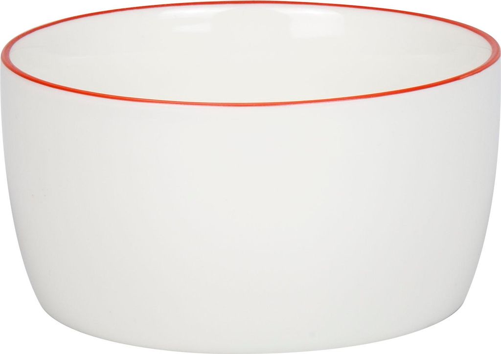 KÖNITZ 1192653046 Müslischale 380 ml mit rotem Rand, Basic Bone