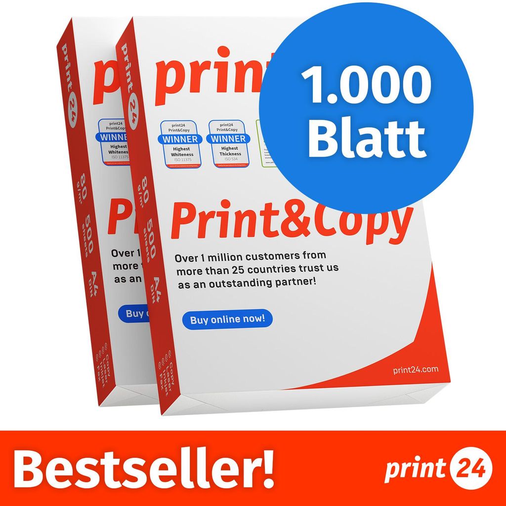 print24 Carta per stampanti Carta per fotocopie 1000 fogli Immagine del prodotto 