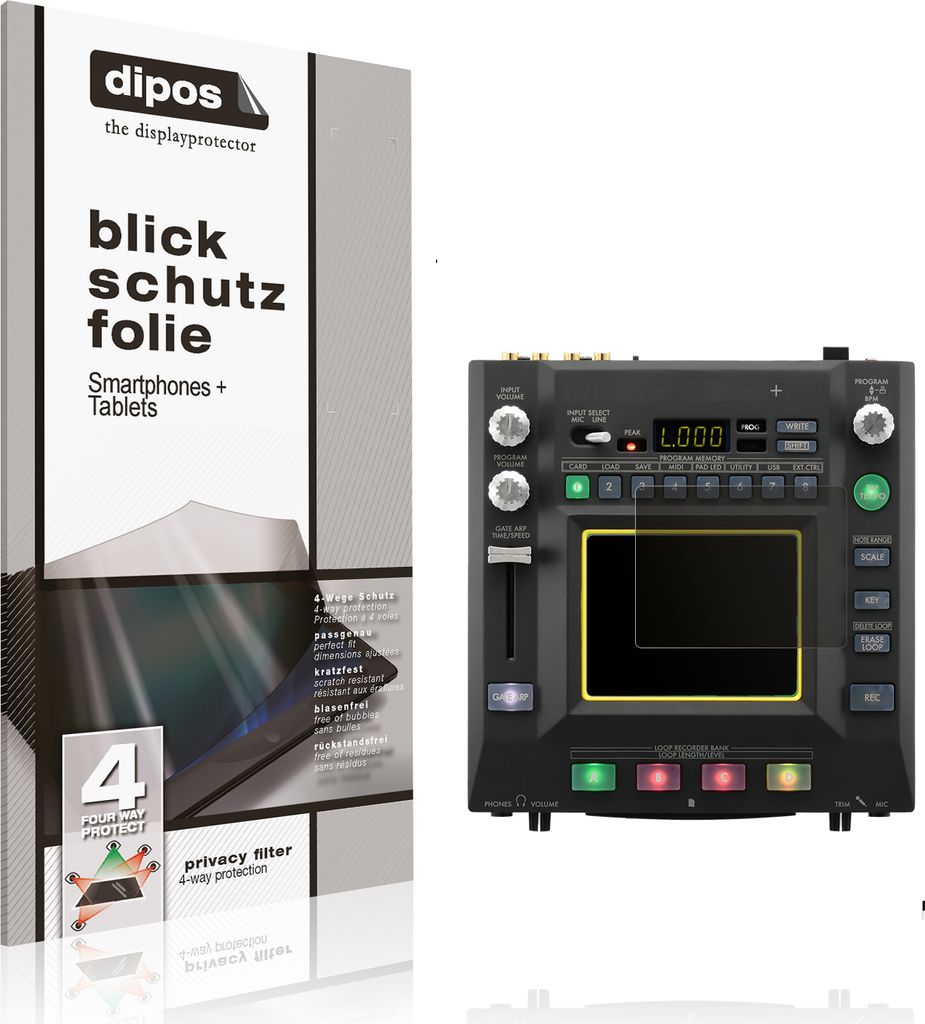 Blickschutzfolie für Korg Kaossilator Pro Plus matt Schutzfolie Folie Display Schutz dipos