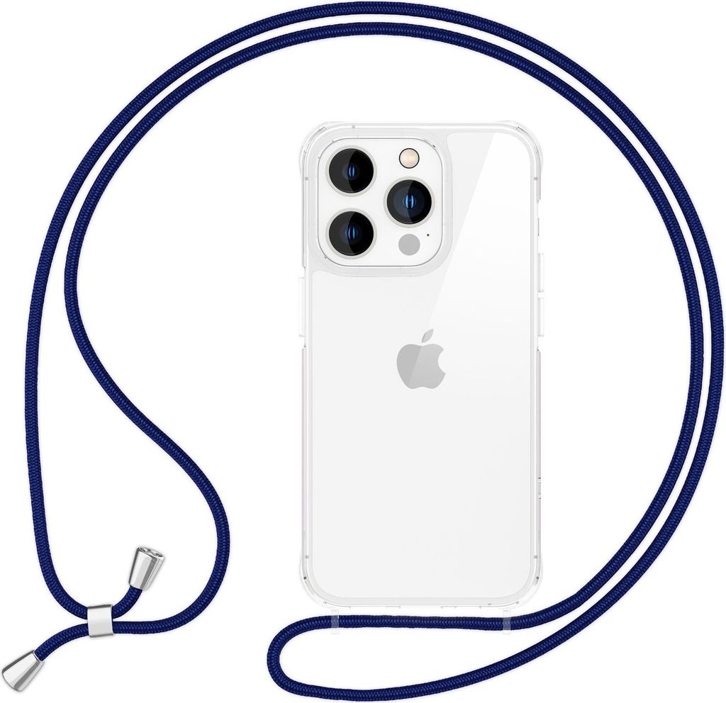 NALIA Handykette für iPhone 16 Pro Max – Transparentes Hybrid-Case & 160cm Band – HANGIT PRO (Anti-Gelb Rückseite) – Marke aus Berlin – D...