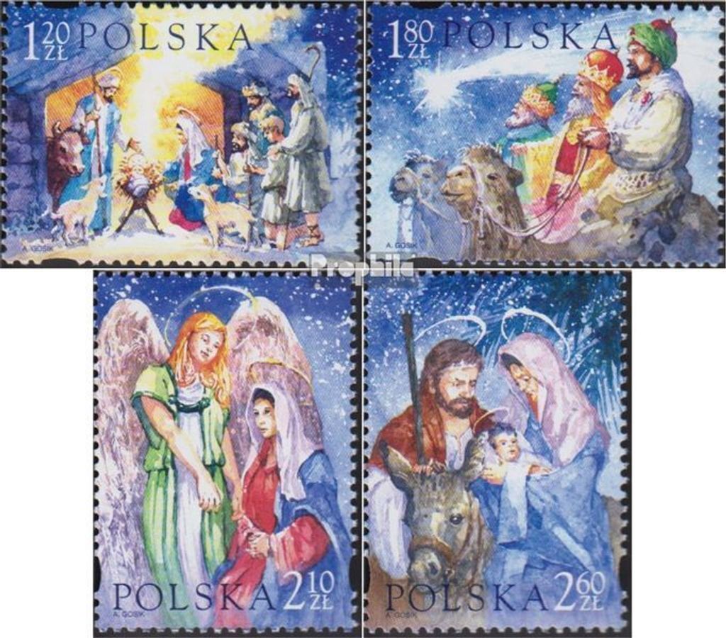 Briefmarken Polen 2003 Mi 4083-4086 (kompl.Ausg.) postfrisch Weihnachten