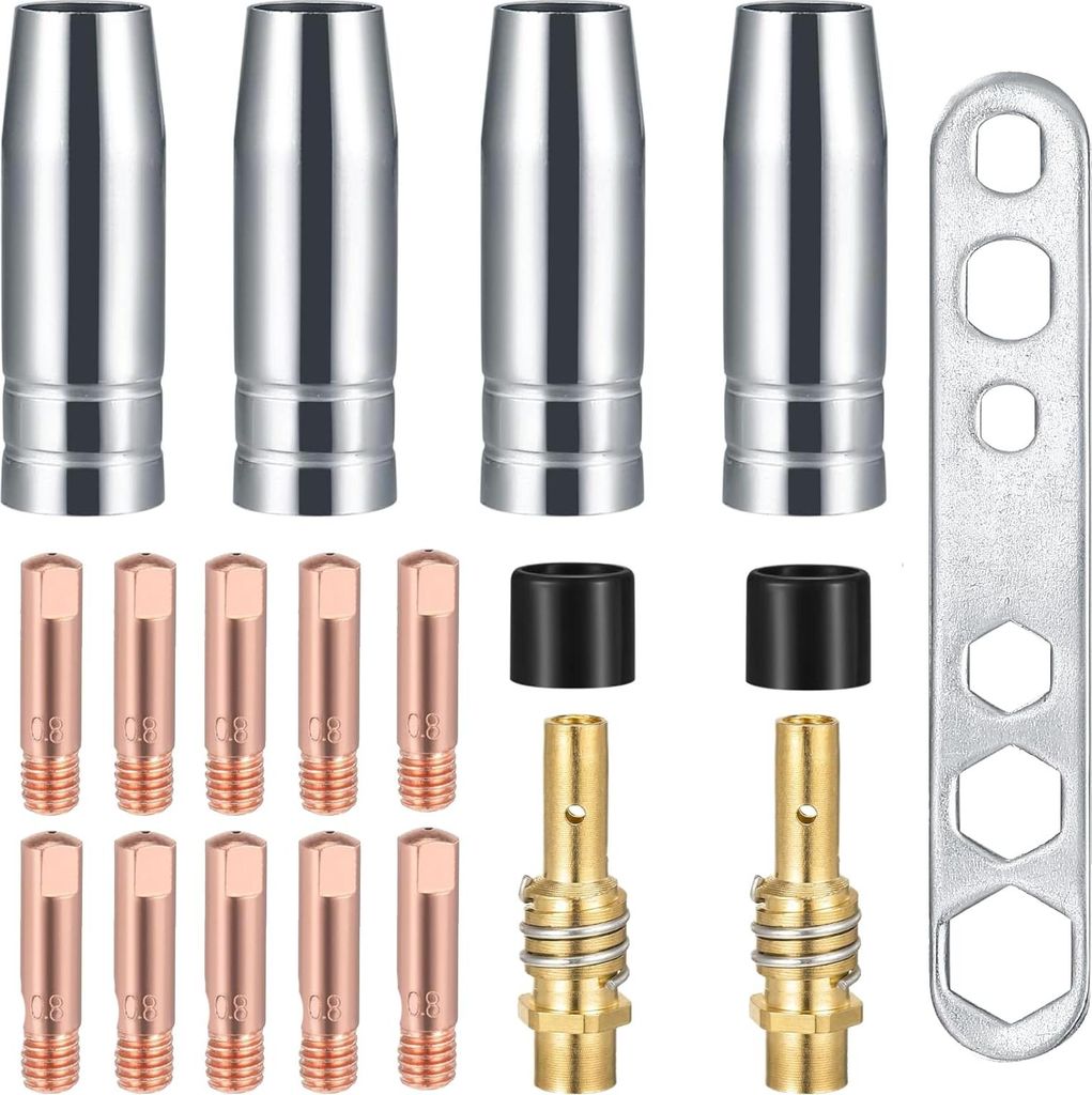 19pcs/Set MB 15ak Mig MIG Leitfähiger Düsenschweißfackelkontaktspitze für Binzel-1,0 mm