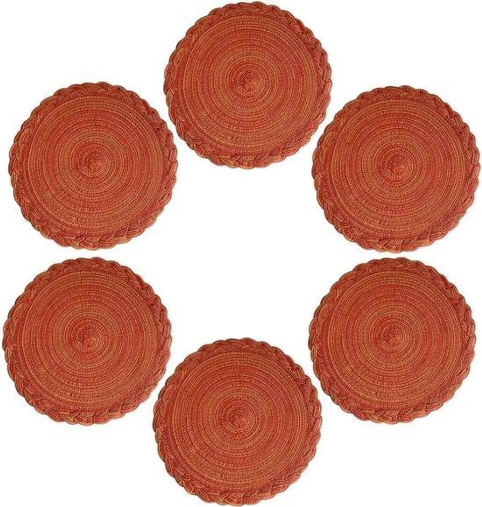 Set de table cuisine rond 30 cm en tissu isolant lot de 6 pour repas