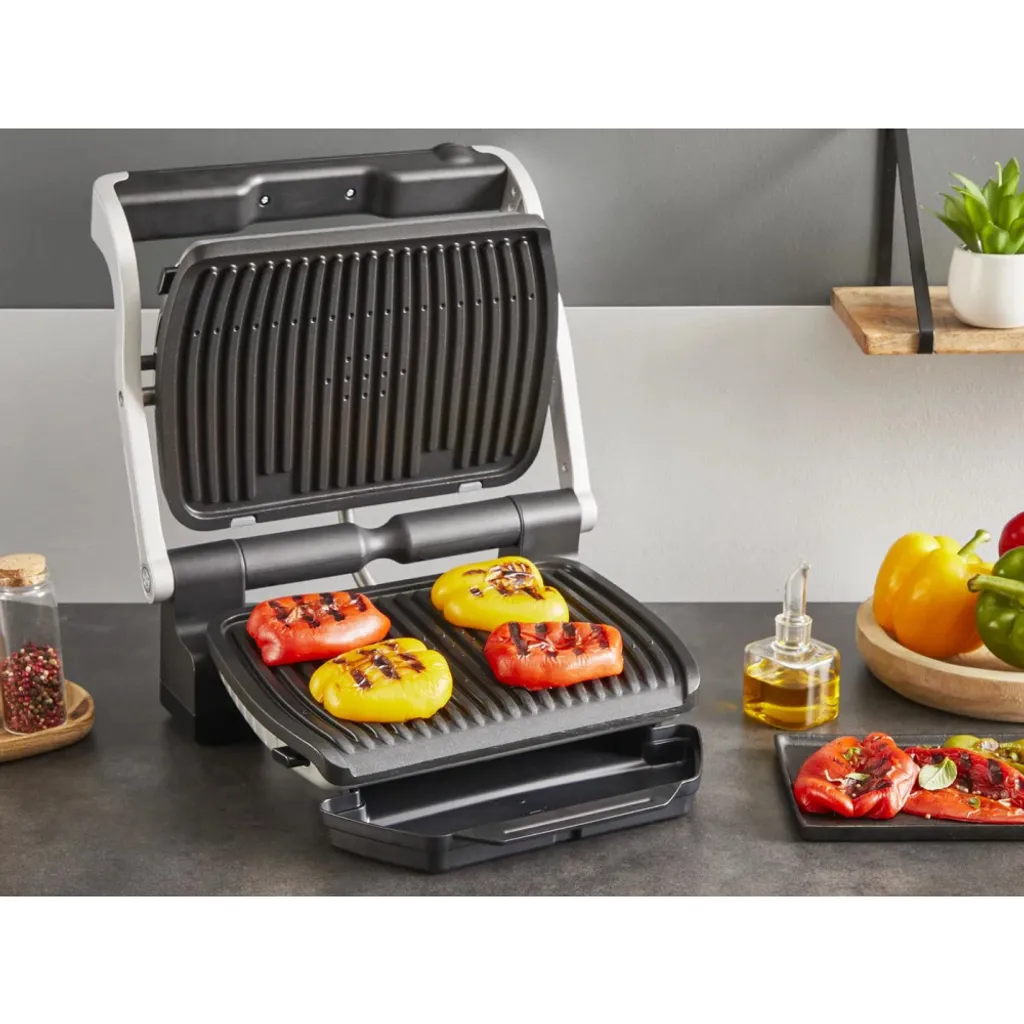 Tefal OptiGrill+ GC717D Gril Intelligent 6 programmes Acier Inoxydable - 6