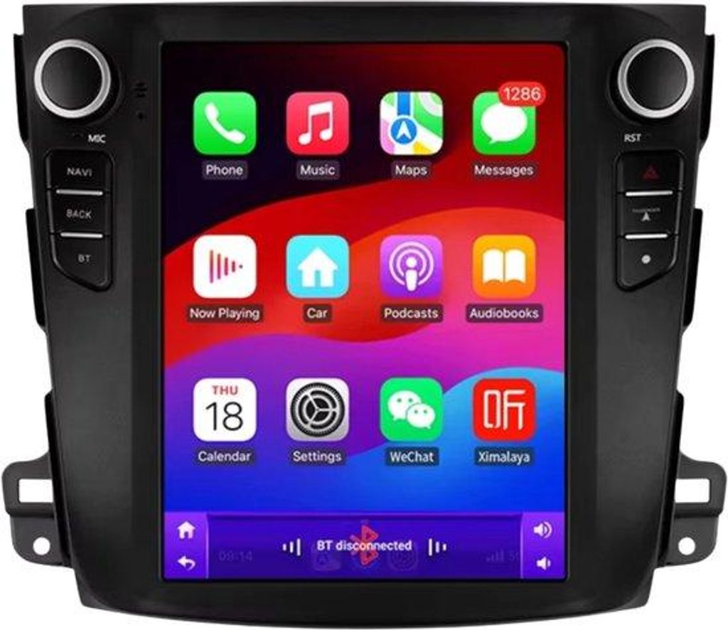 Autoradio mit Bluetooth und CarPlay für Mitsubishi Outlander XI 2 (2008–2011) – Kompatibel mit Apple und Android – Stereoanlage – Navigati...