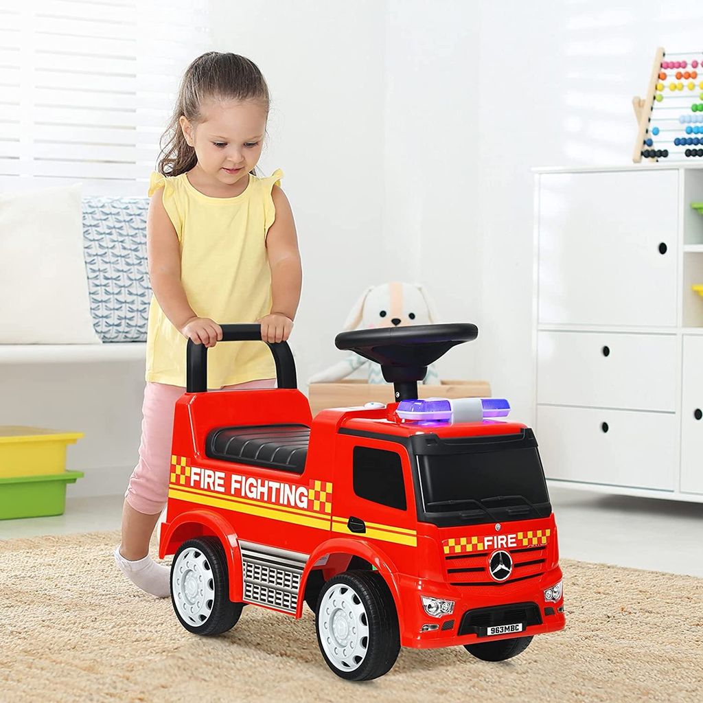GOPLUS Rutschauto mit Kofferraum unter Sitzfläche, Rutscher Kinderfahrzeug mit Scheinwerfer&Hupe&Musik, Schiebauto für Kinder von 12-36 Monate