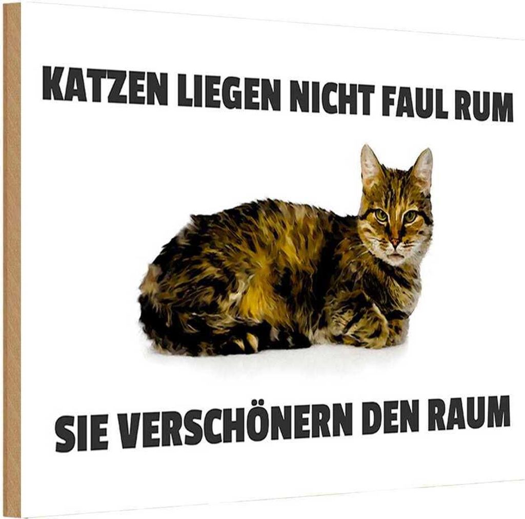 vianmo Holzschild 20x30 cm Katzen verschönern den Raum Tier Haustier