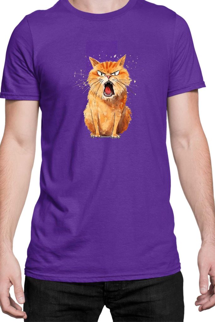 Herren T-Shirt Funny Cats Breeds Kurilian Bobtail Cat, Man 3XL / Lila