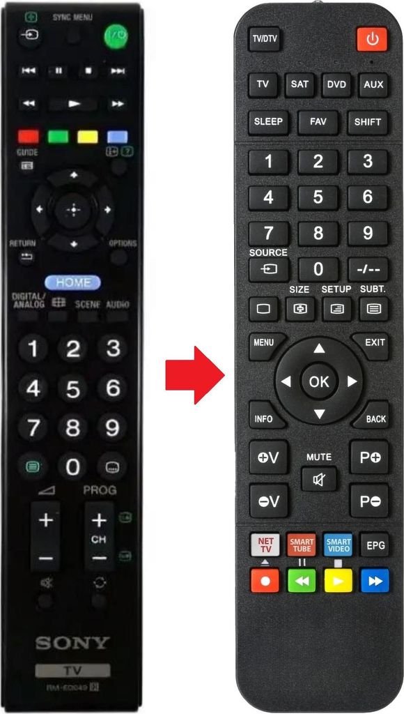Fernbedienung passend für SONY KDL42EX440 | RMED049