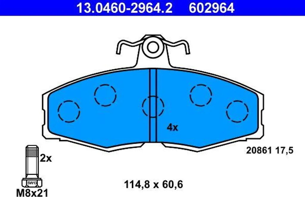 Plaquettes de frein de remplacement pour Skoda Felicia et VW Caddy I II