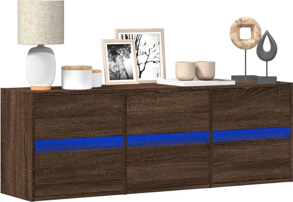 Mobile TV a parete Stabli Möbel Illuminazione LED look rovere marrone 130x31x45 cm - Mobili TV CC6421226 1pacco