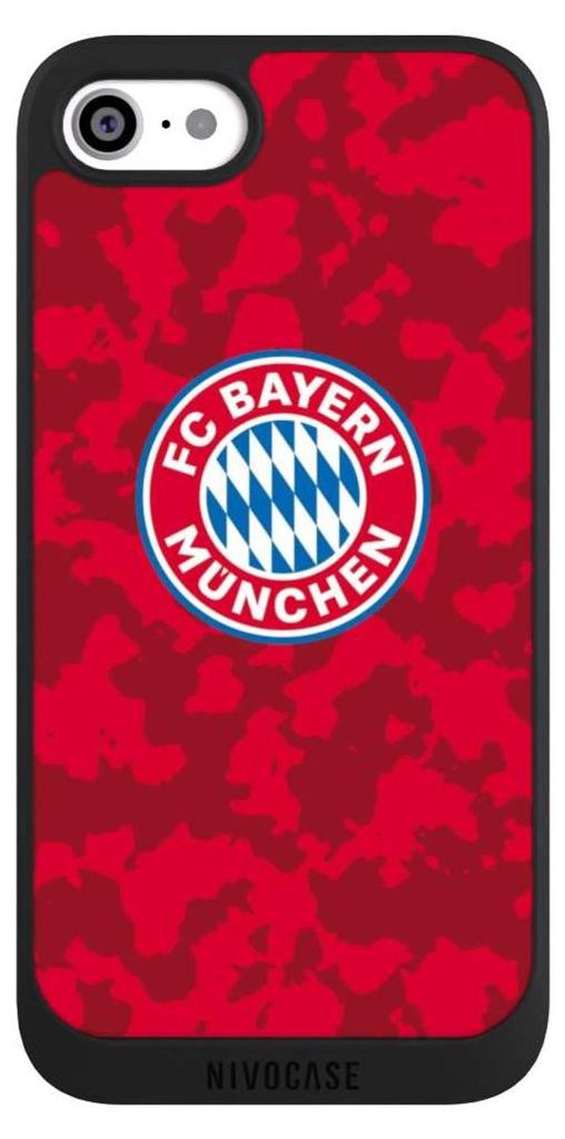 NIVOCASE Handyhülle für Apple iPhone SE (2022) Hülle NIVOpure Case Schwarz FC Bayern München Camouflage FCB