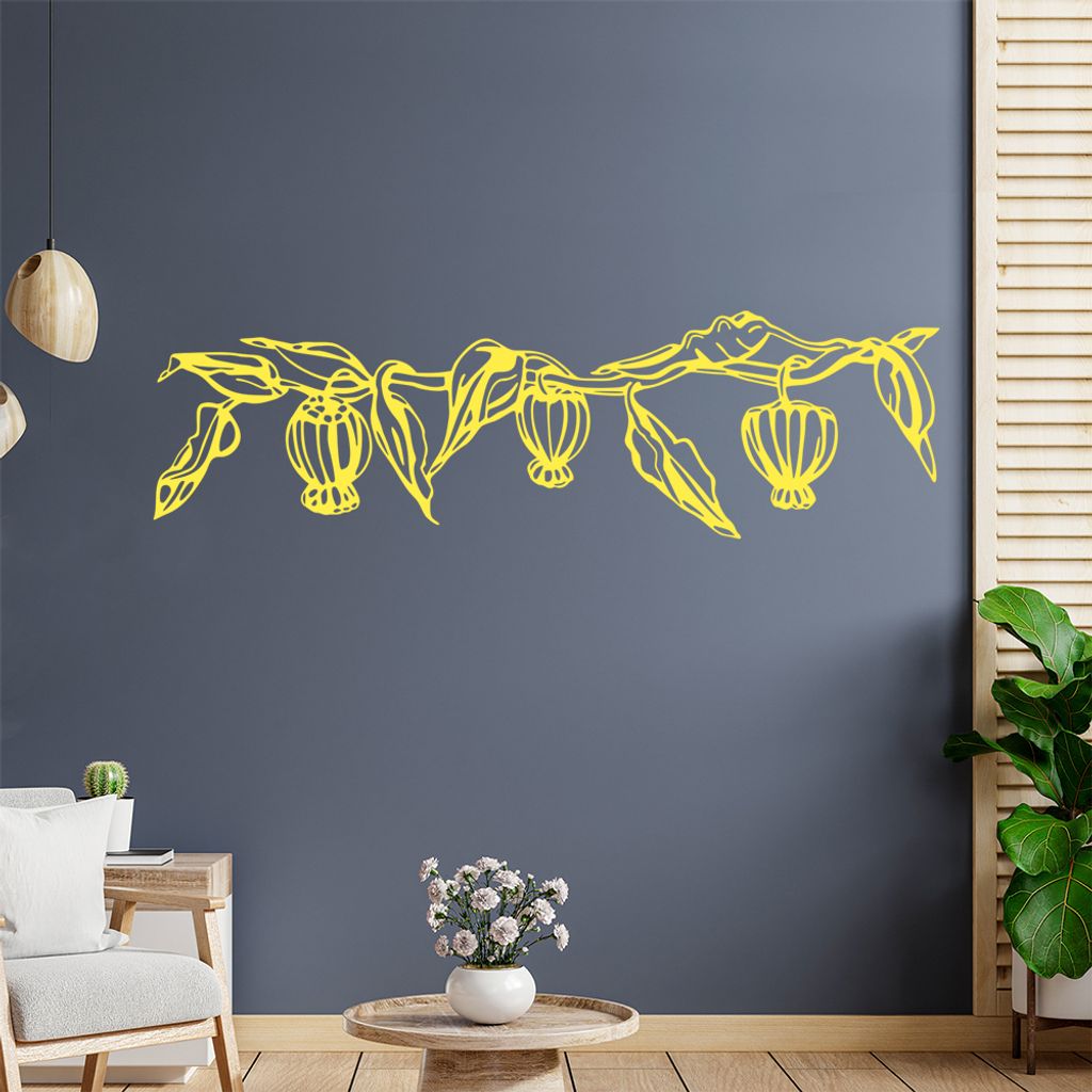 Blume - Ranken Wandtattoo in 6 Größen - Wandaufkleber Wall Sticker - Dekoration, Küche, Wohnzimmer, Schlafzimmer, Badezimmer