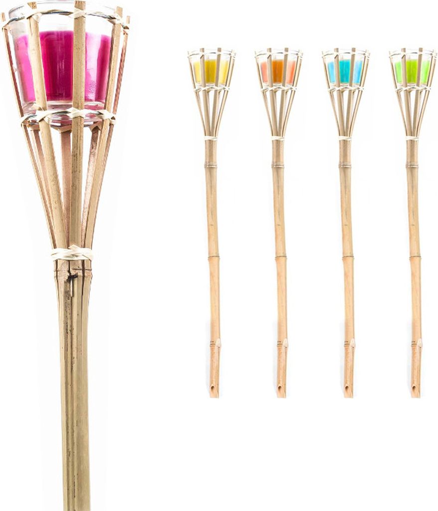 5er Bambusfackeln Zitronenöl Citronella 77cm