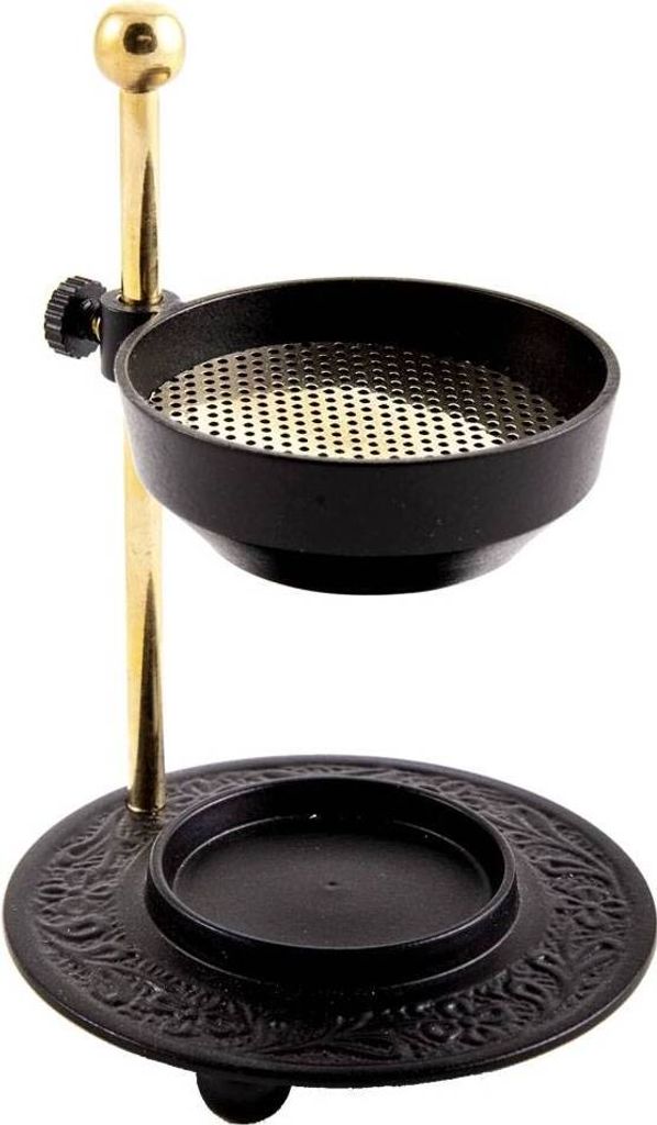Rauchgefäß aus Messing Höhenverstellbar mit Sieb Schwarz- Gold Modern Style 4019